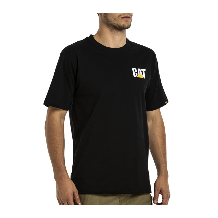 Caterpillar Trademark Philippines - Mens T-Shirts - Black 25789HDEQ